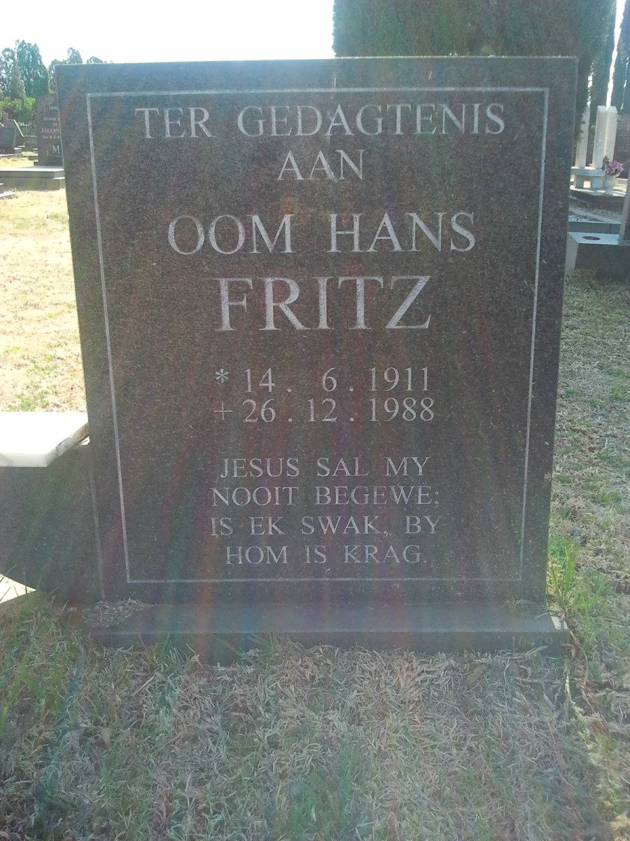 FRITZ Hans 1911-1988