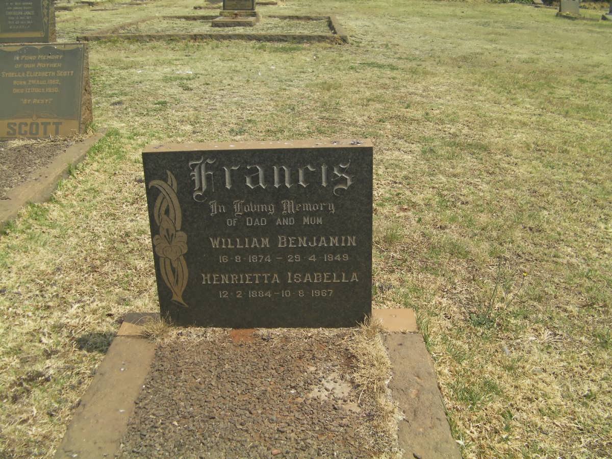 FRANCIS William Benjamin 1874-1949 &amp; Henriette Isabella 1884-1967