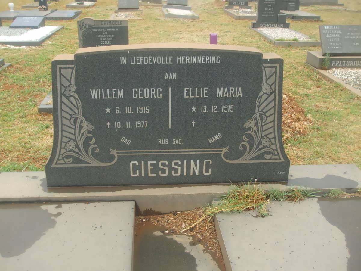 GIESSING Willem Georg 1915-1977 &amp; Ellie Maria 1915-