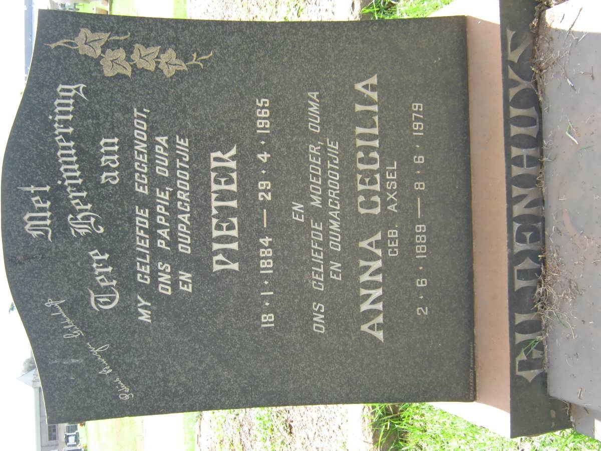 GILDENHUYS Pieter 1884-1965 &amp; Anna Cecilia AXSEL 1889-1979