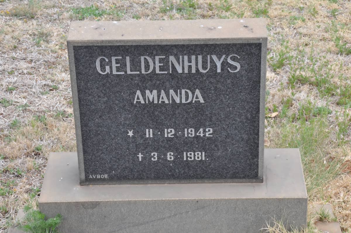 GELDENHUYS Amanda 1942-1981