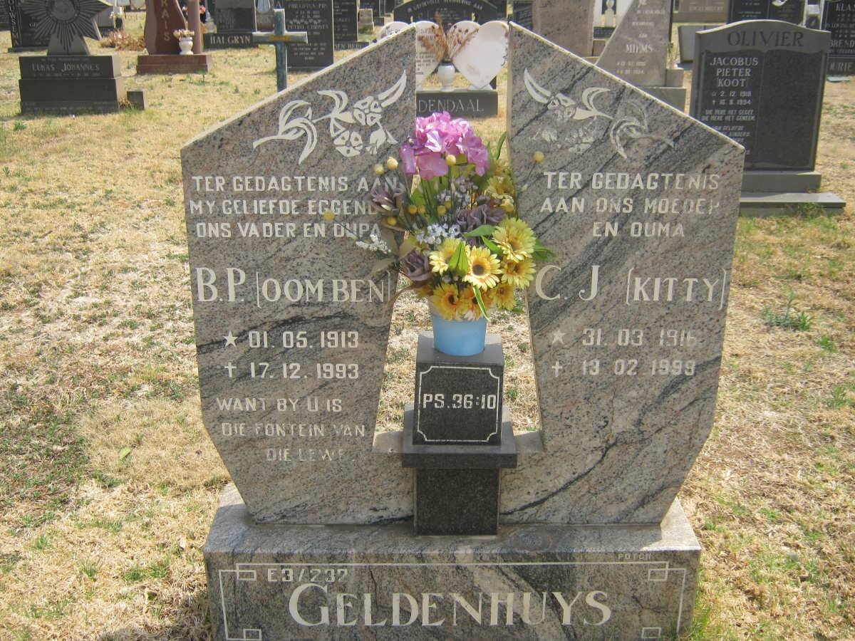 GELDENHUYS B.P. 1913-1993 &amp; C.J. 1916-1999