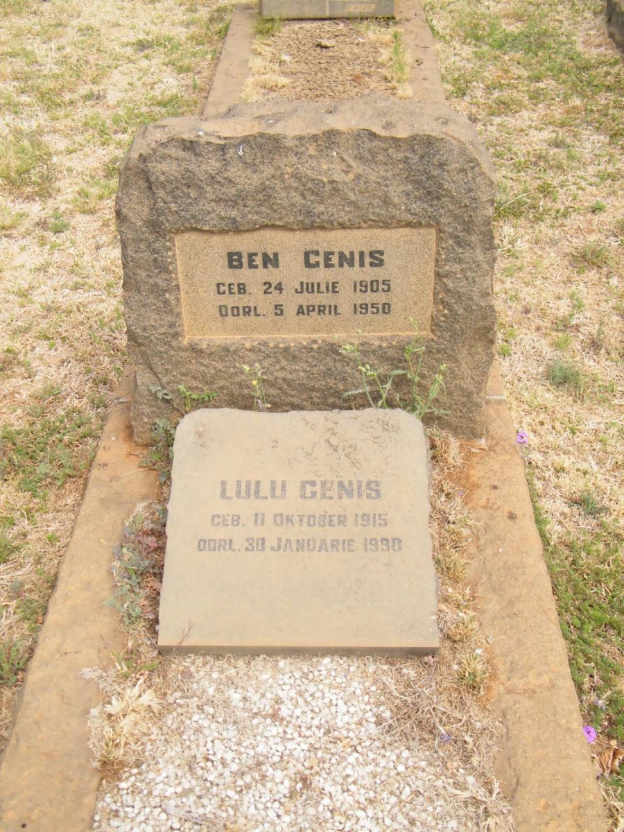 GENIS Ben 1905-1950 &amp; Lulu 1915-1990