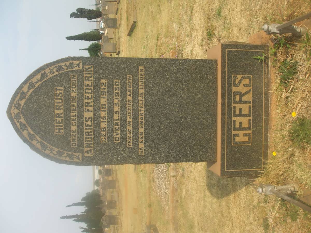 GEERS Andries Frederik 1912-1930