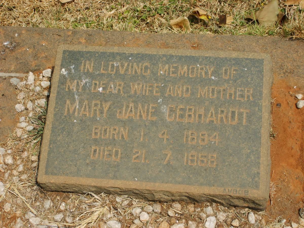 GEBHARDT Mary Jane 1894-1958