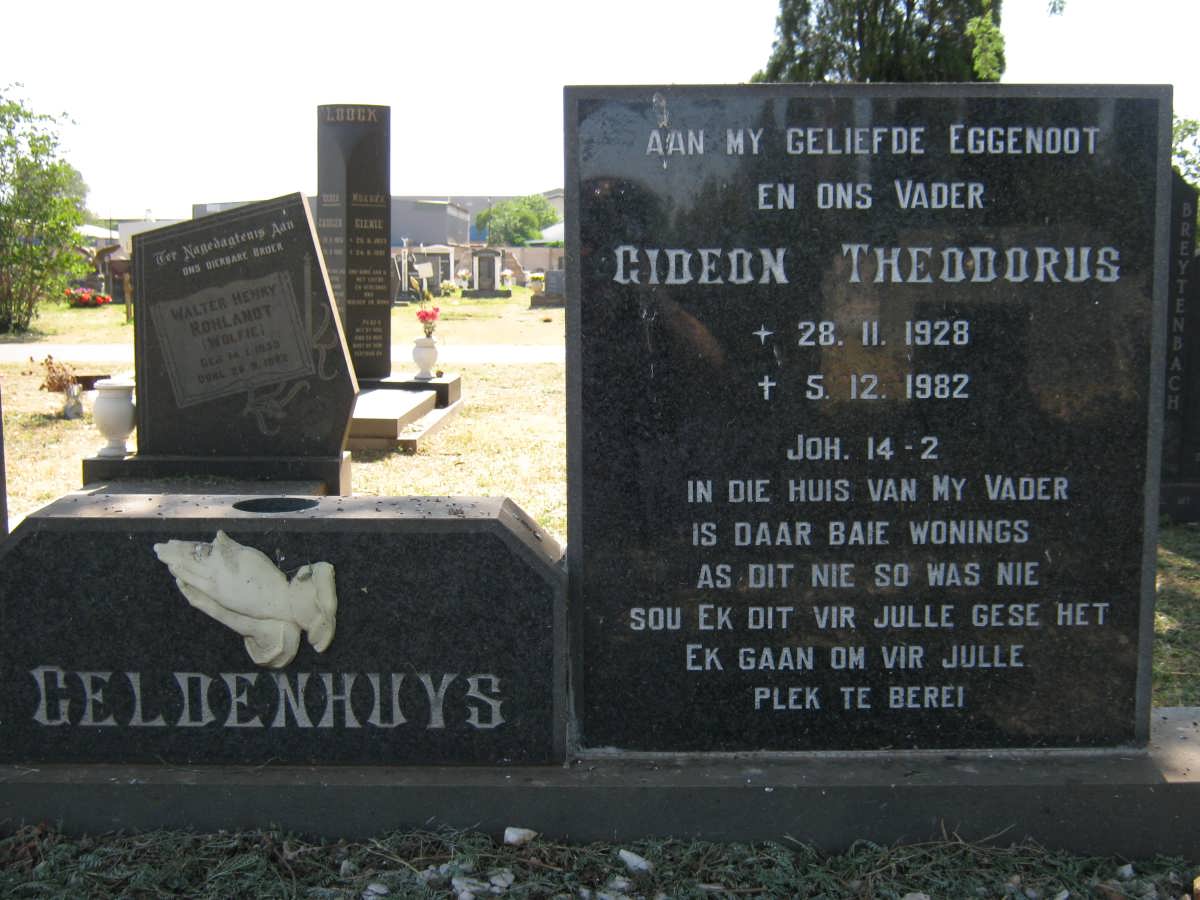 GELDENHUYS Gideon Theodorus 1928-1982