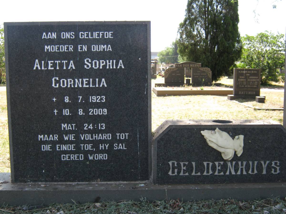 GELDENHUYS Aletta Sophia Cornelia 1923-2009
