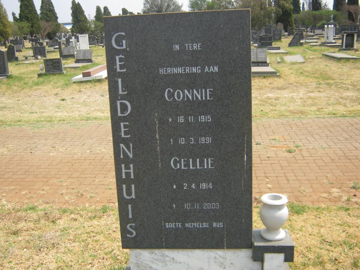 GELDENHUIS Connie 1915-1991 &amp; Gellie 1914-2003