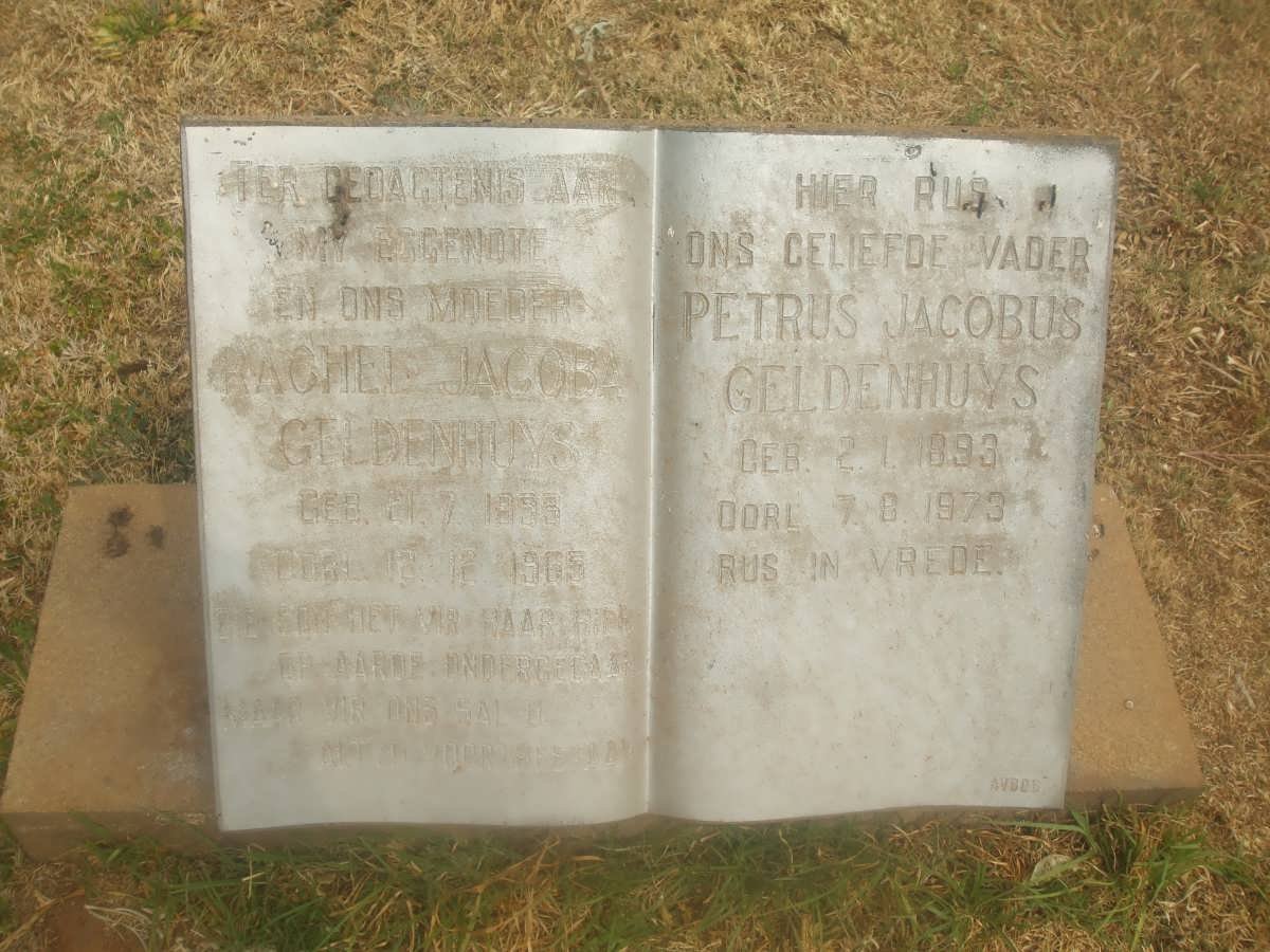 GELDENHUYS Petrus Jacobus 1893-1973 &amp; Rachel Jacoba 1895-1965