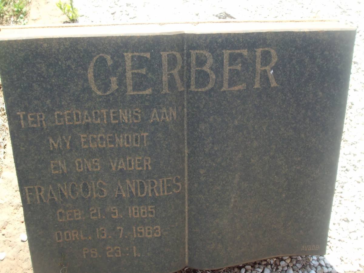 GERBER Francois Andries 1885-1963