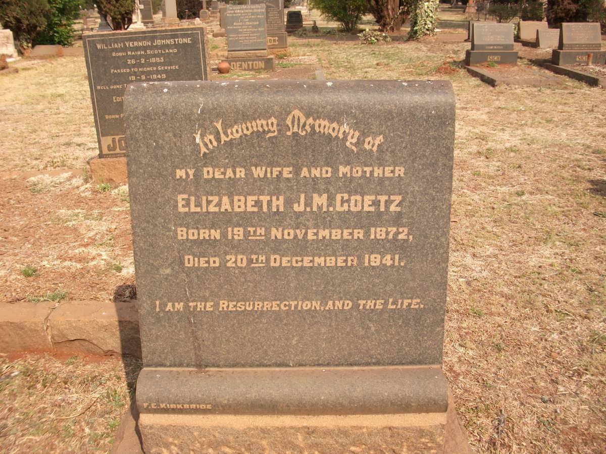 GOETZ Elizabeth J.M. 1872-1941