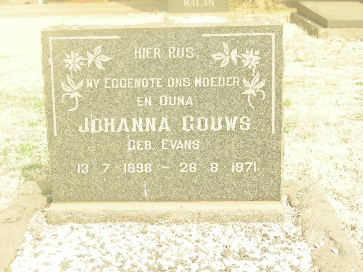 GOUWS Johanna nee EVANS 1898-1971