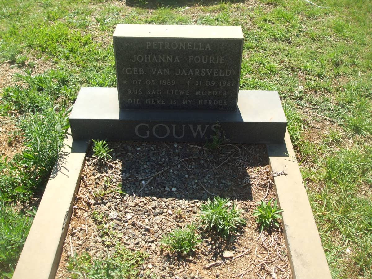 GOUWS Petronella Johanna Fourie nee VAN JAARSVELD 1889-1987