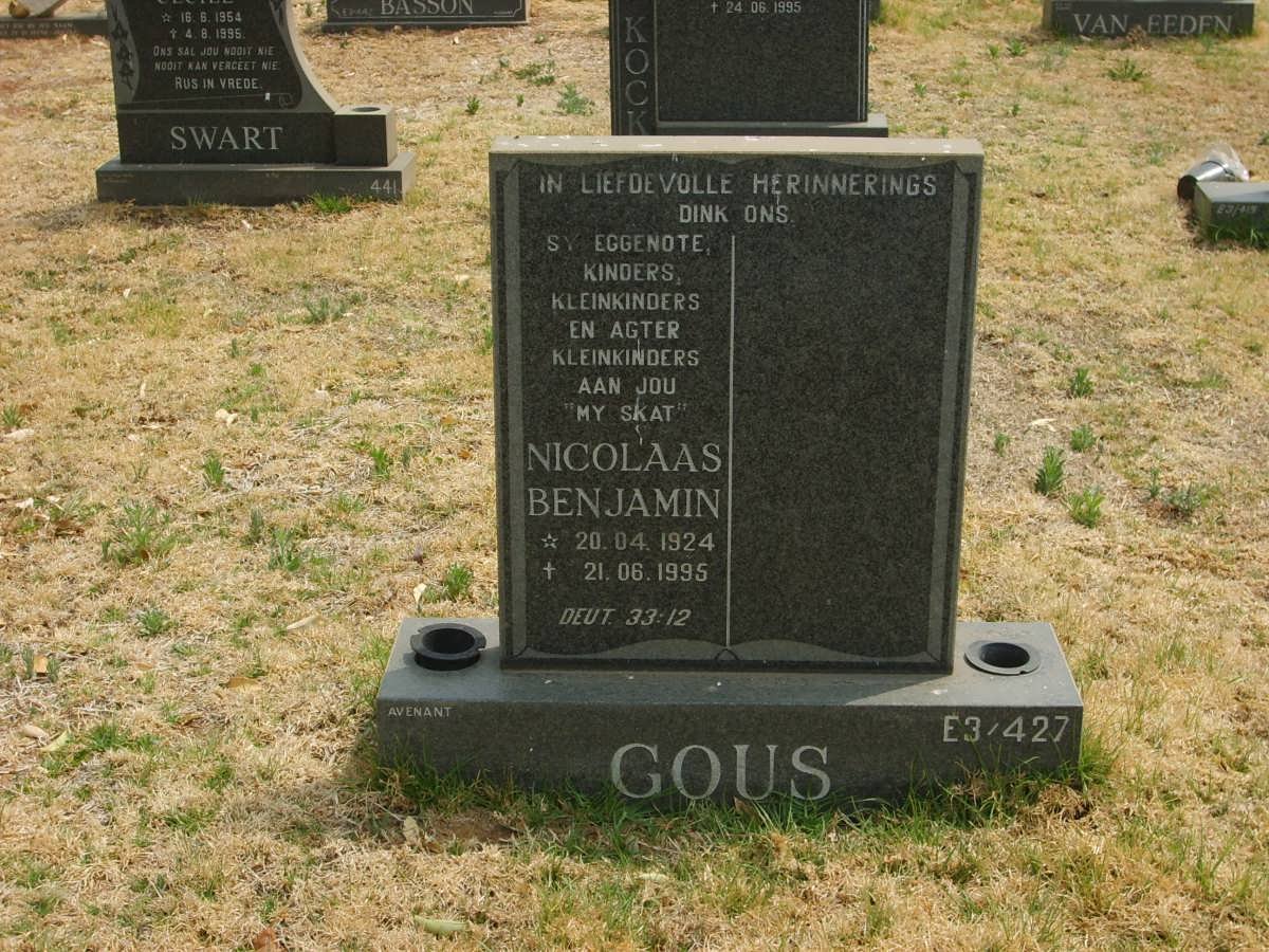 GOUS Nicolaas Benjamin 1924-1995