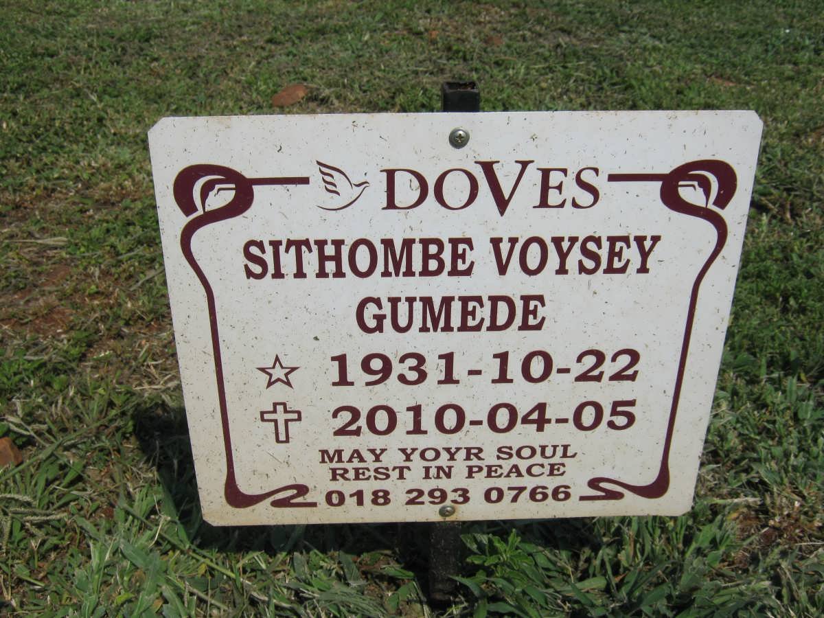 GUMEDE Sithombe Voysey Gumede 1931-2010
