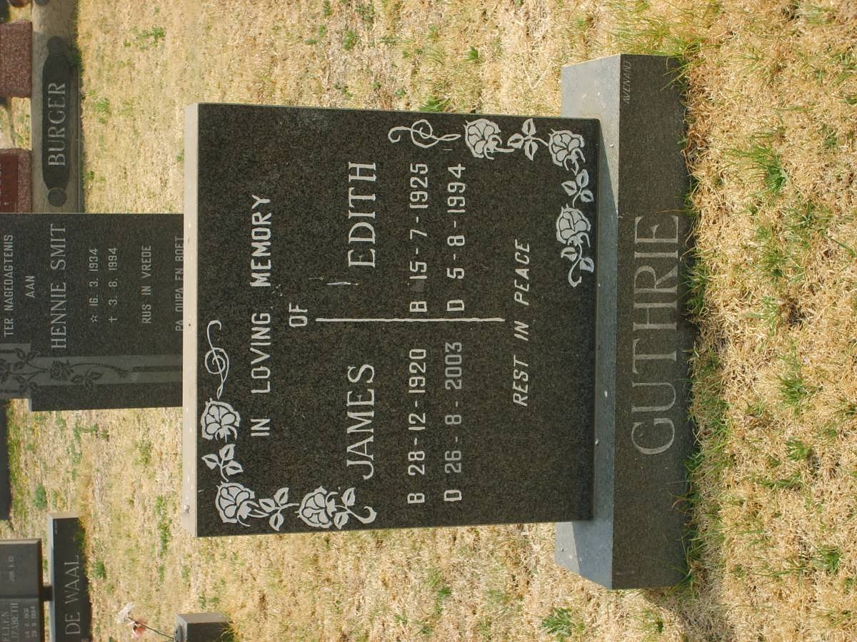 GUTHRIE James 1920-2003 &amp; Edith 1925-1994