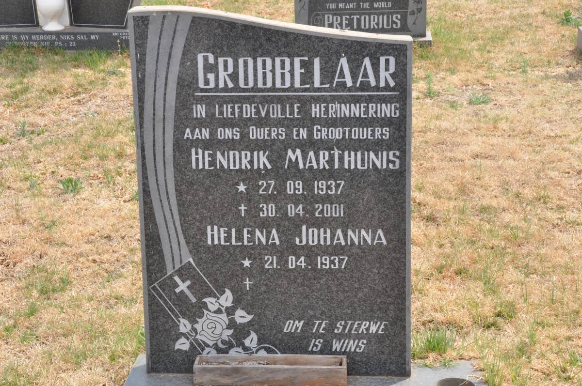 GROBBELAAR Hendrik Marthunis 1937-2001 &amp; Helena Johanna 1937-