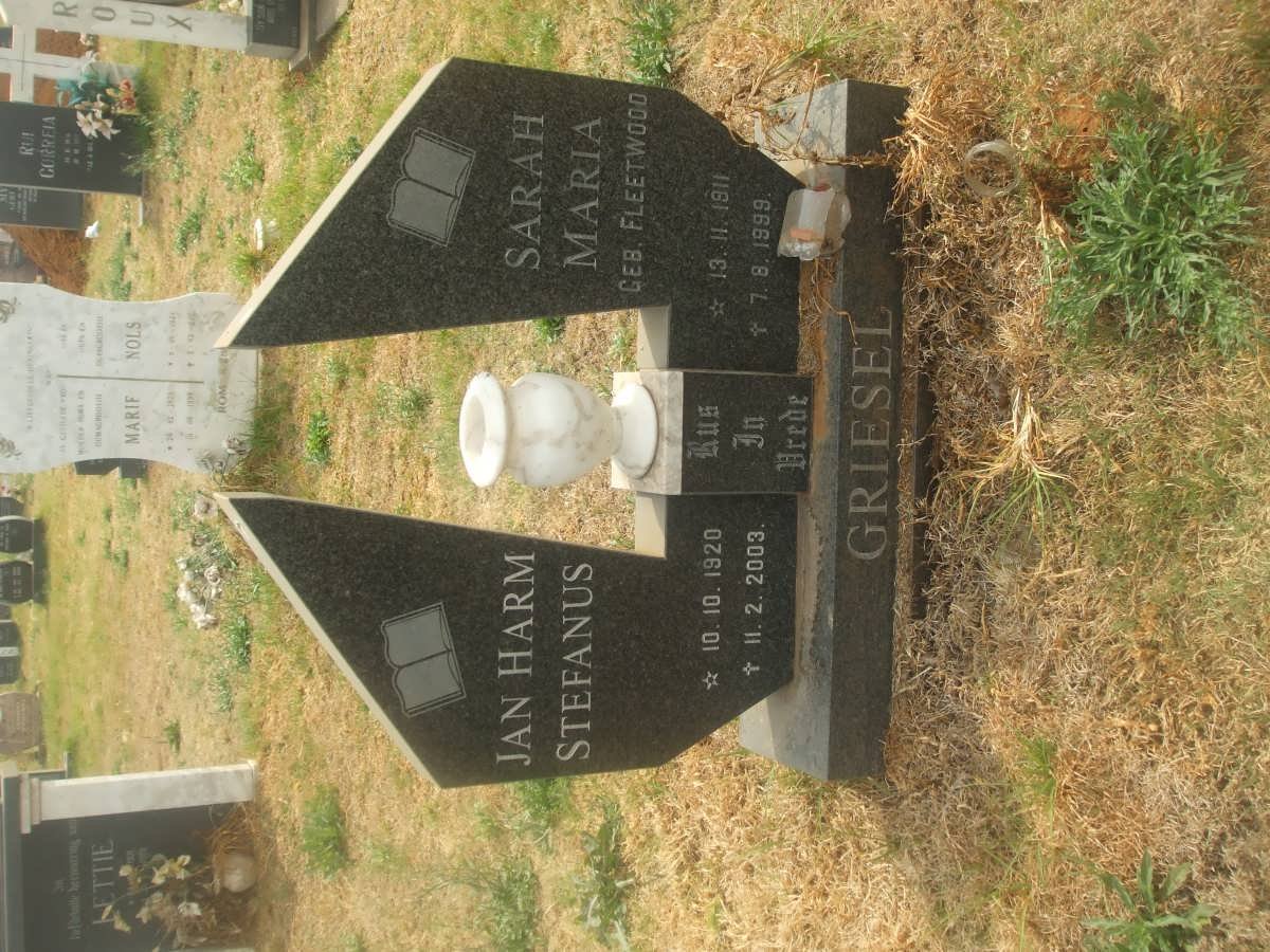 GRIESEL Jan Harm Stephanus 1920-2003 &amp; Sarah Maria FLEETWOOD 1911-1999