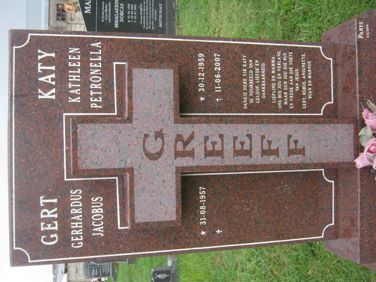 GREEFF Gerhardus Jacobus 1957- &amp; Kathleen Petronella 1959-2007