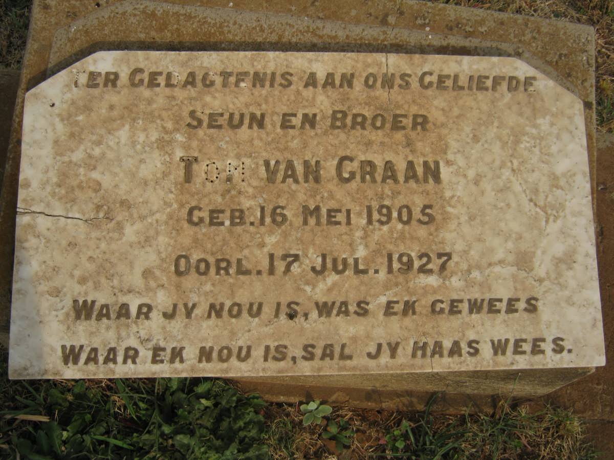 GRAAN Tom, van 1905-1927