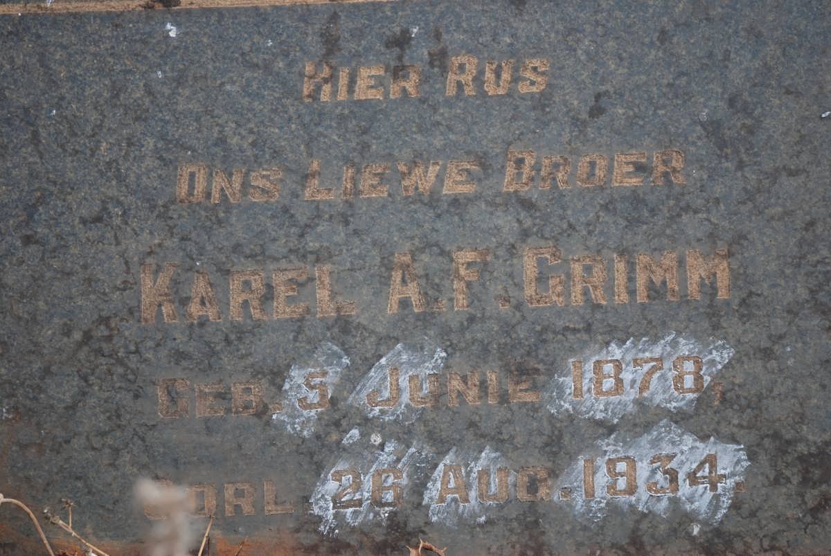 GRIMM Karel A.F. 1878-1934