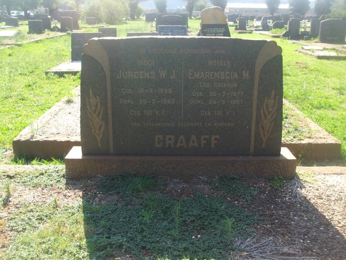 GRAAFF Jurgens W.J. 18?8 &amp; Emarenscia M. 1877-1967