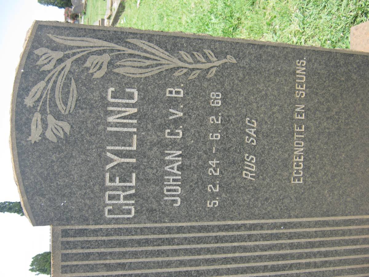 GREYLING Johan G .v.B. 1924-1968