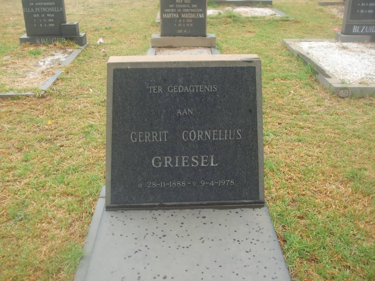 GRIESEL Gerrit Cornelius 1888-1978