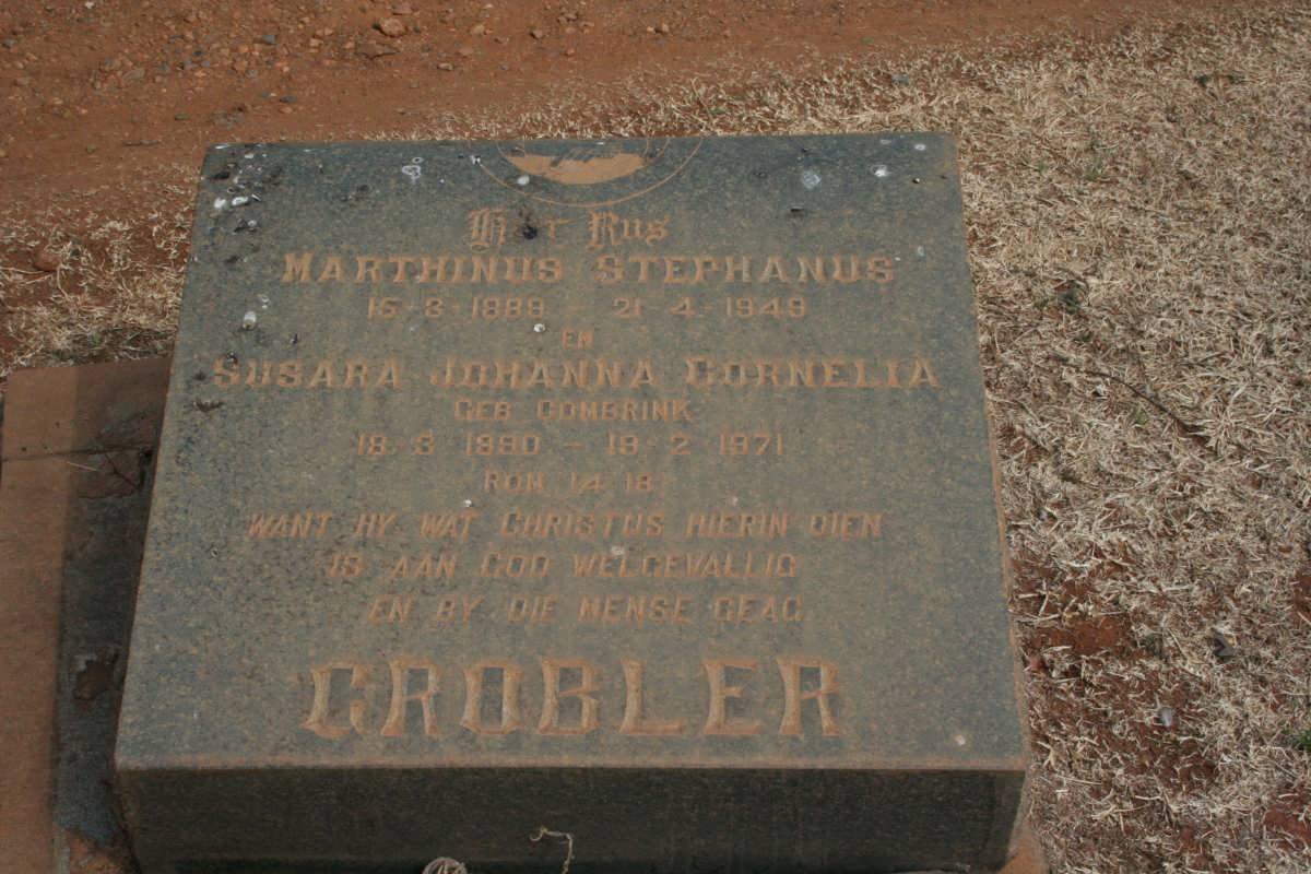 GROBLER Marthinus Stephanus 1888-1949 &amp; Susara Johanna Cornelia COMBRINK 1890-1971