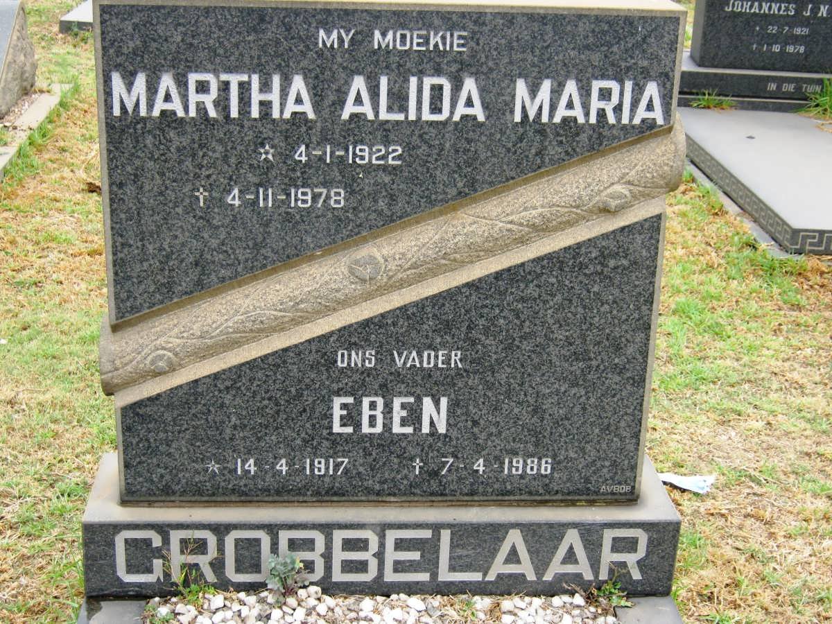 GROBBELAAR Eben 1917-1986 &amp; Martha Alida Maria 1922-1978