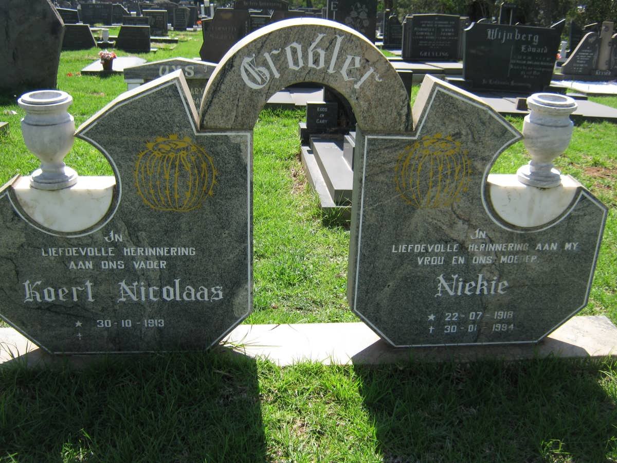 GROBLER Koert Nicolaas 1913- &amp; Niekie 1918-1994