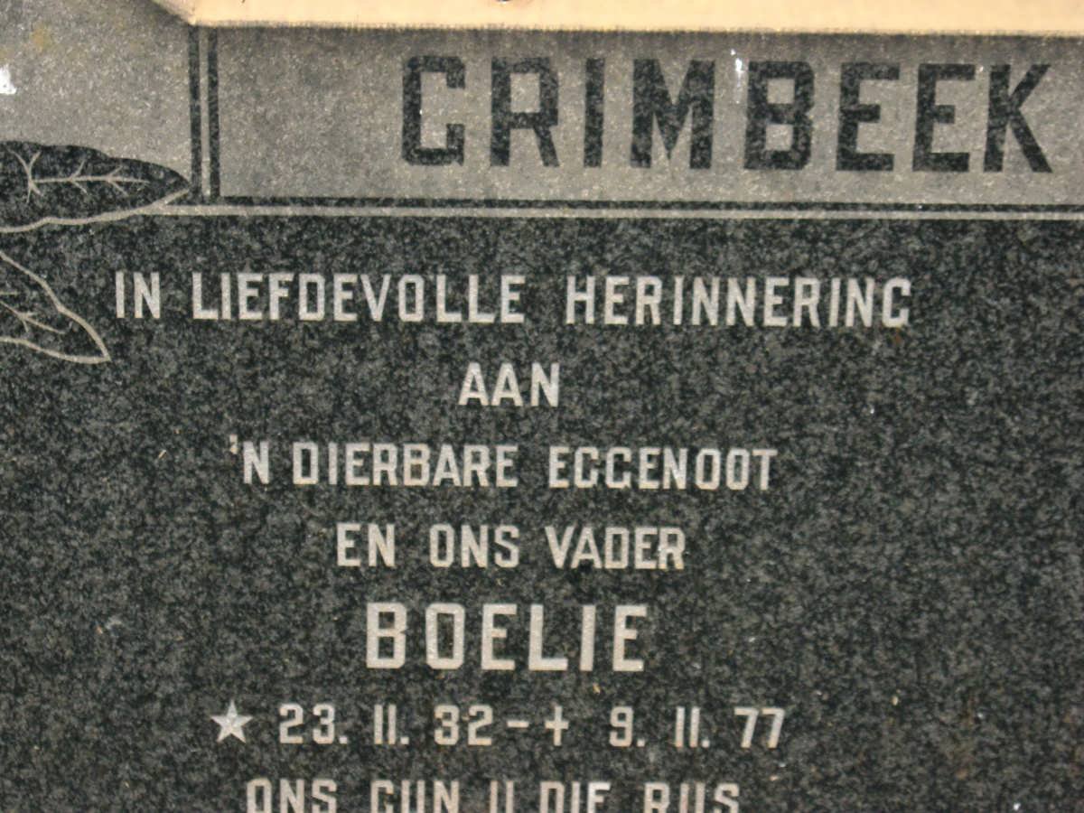 GRIMBEEK Boelie 1932-1977