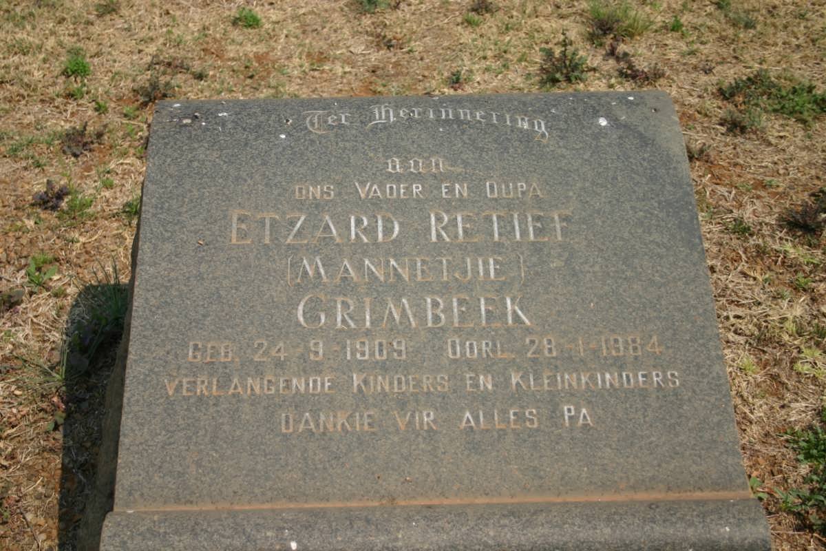 GRIMBEEK Etzard Retief 1909-1984
