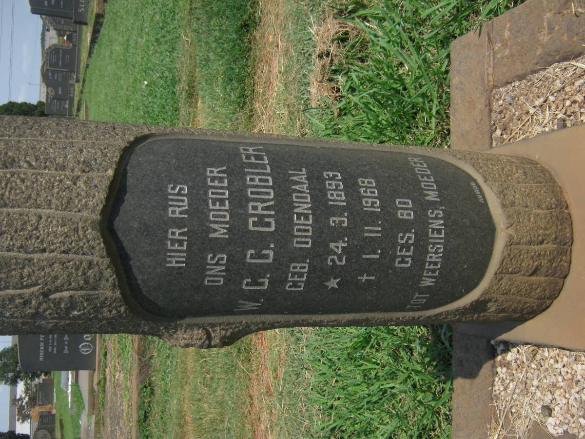 GROBLER W.C.C. nee ODENDAAL 1893-1968