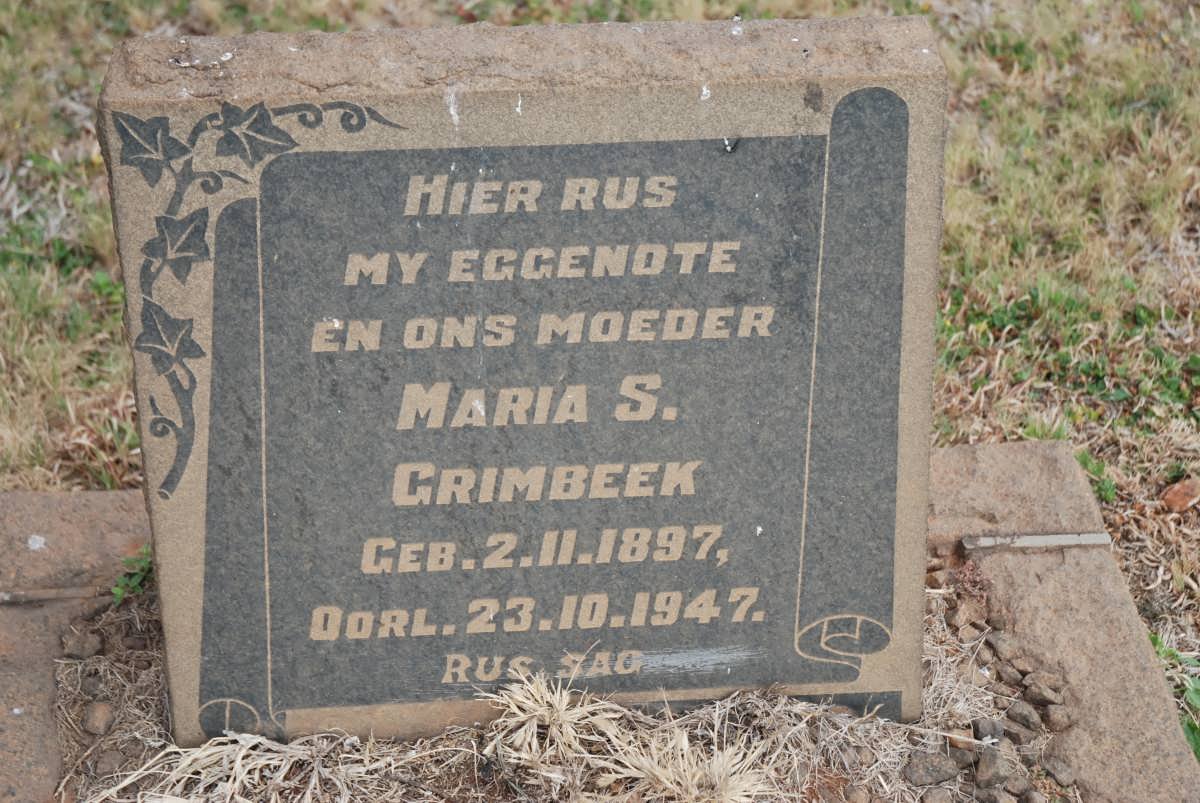 GRIMBEEK Maria S. 1897-1947