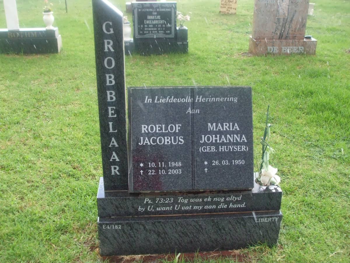 GROBBELAAR Roelof Jacobus 1948-2003 &amp; Maria Johanna HUYSER 1950-