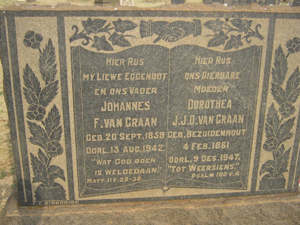 GRAAN Johannes Frederikus, van 1859-1942 &amp; Dorothea Johanna Jacoba D. BEZUIDENHOUT 1861-1947