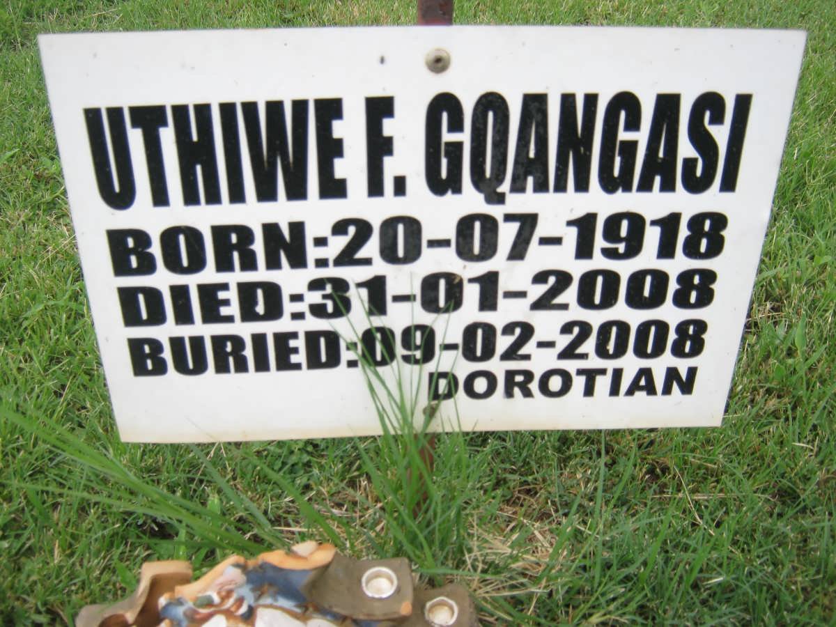 GQANGASI Uthiwe F. 1918-2008