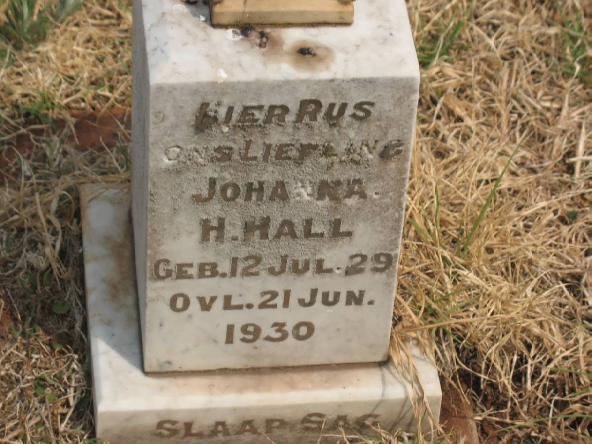 HALL Johanna H. 1929-1930