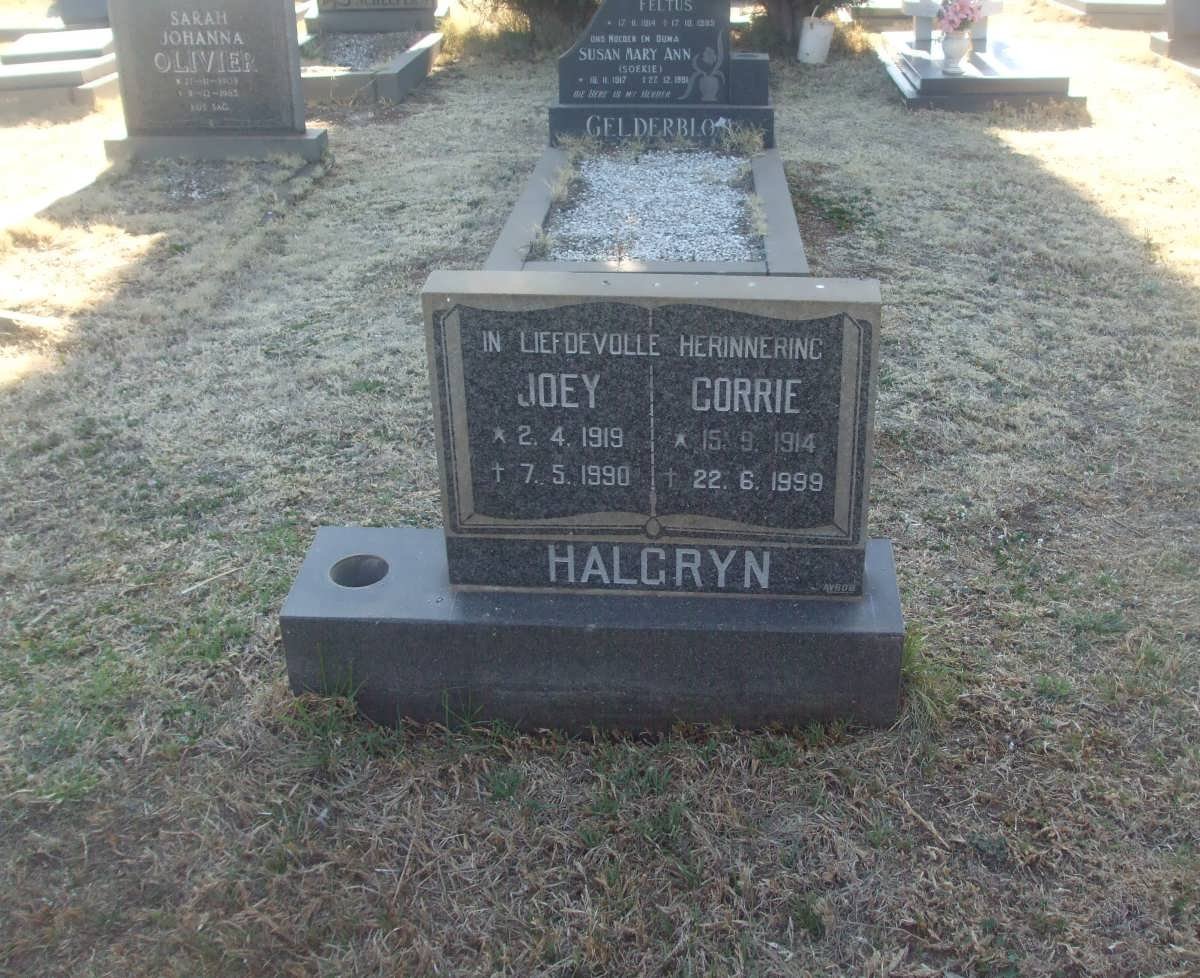 HALGRYN Corrie 1914-1999 &amp; Joey 1919-1990
