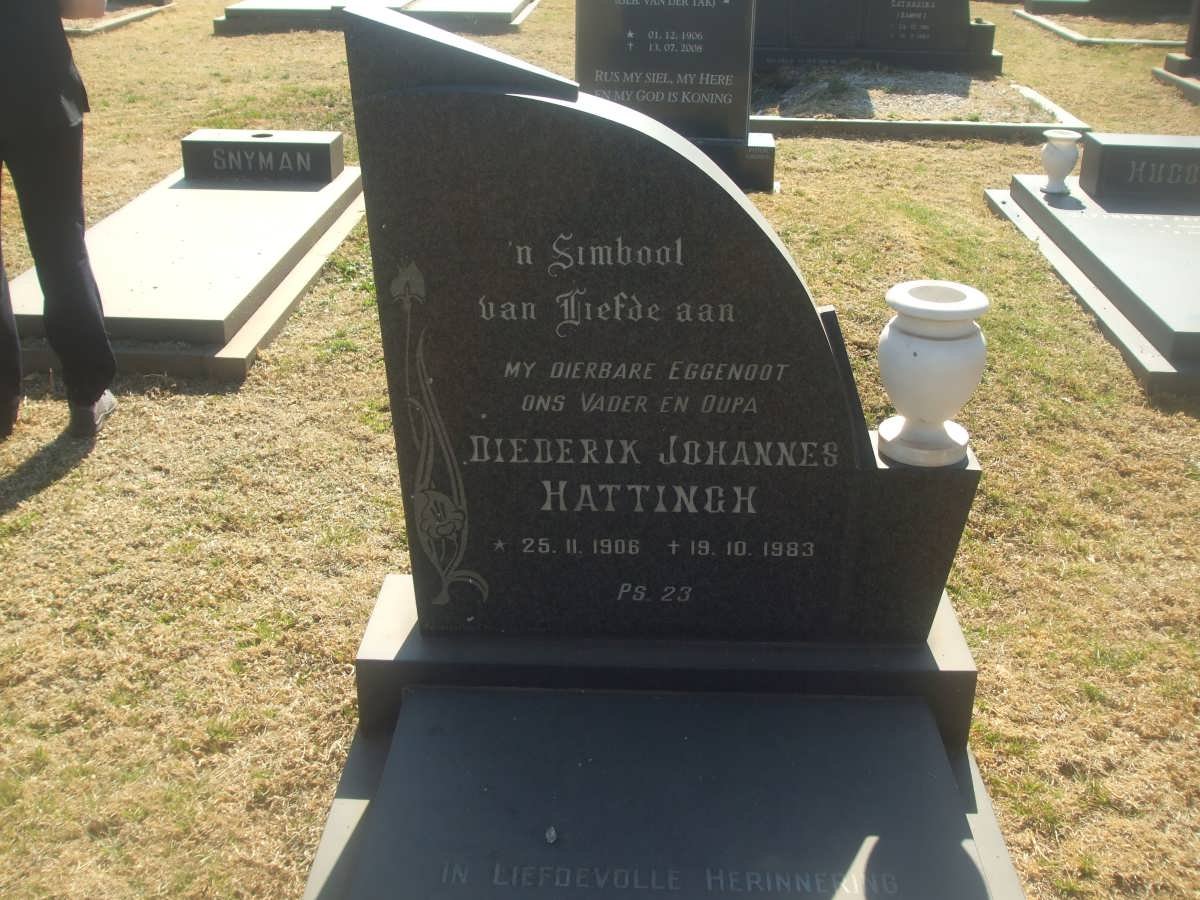 xxHATTINGH Diederik Johannes 1906-1983