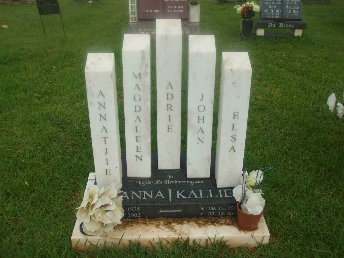 HARMSE Kallie 193?-200? &amp; Anna 1935-2002
