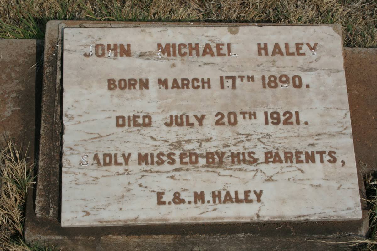 HALEY John Michael 1890-1921