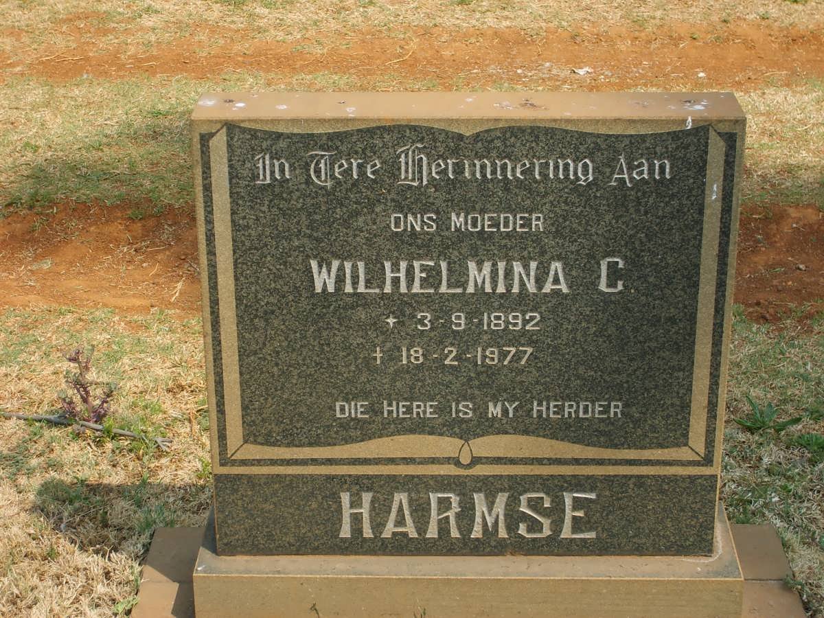 HARMSE Wilhelmina C. 1892-1977