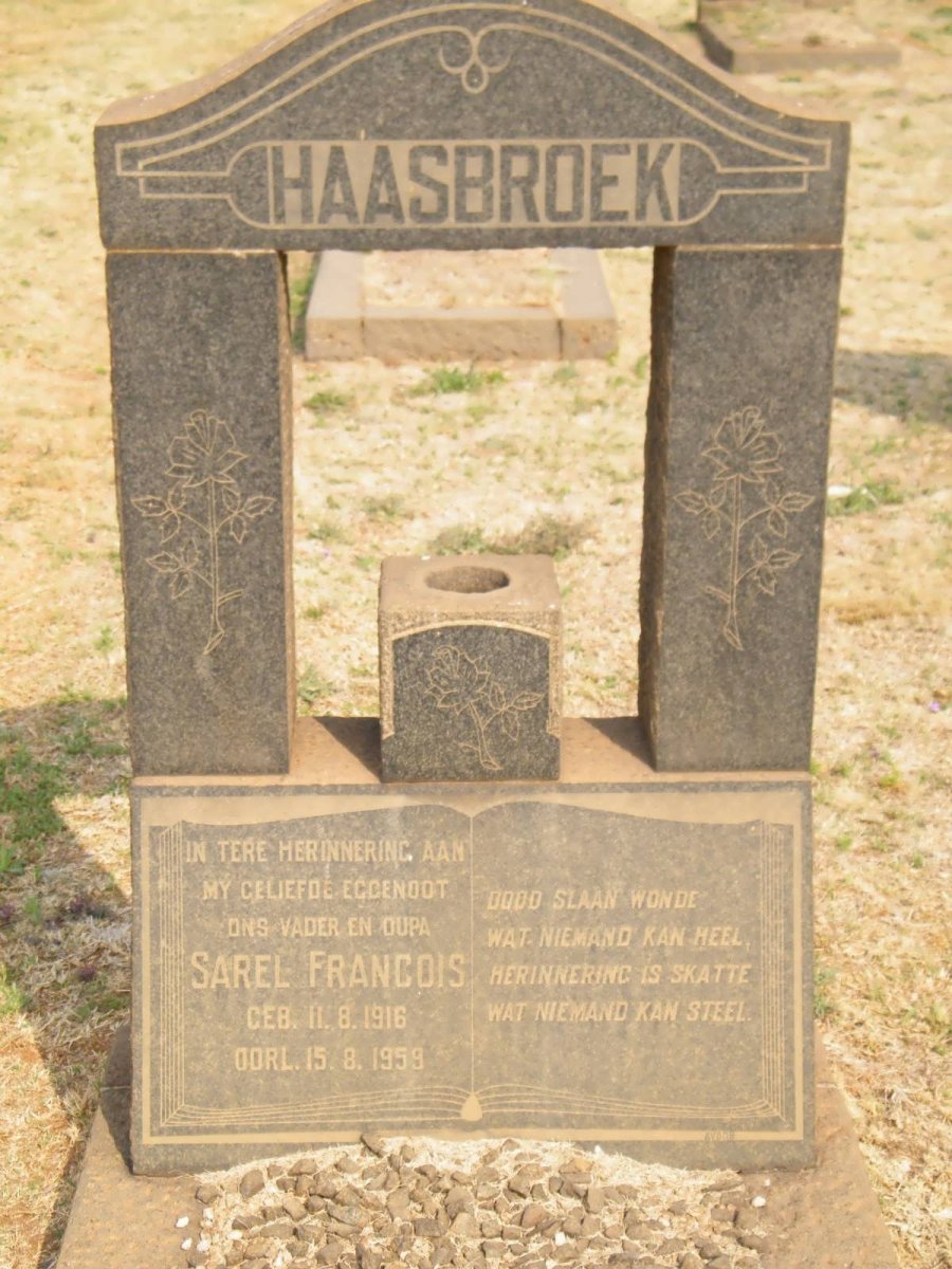 HAASBROEK Sarel Francois 1916-1959