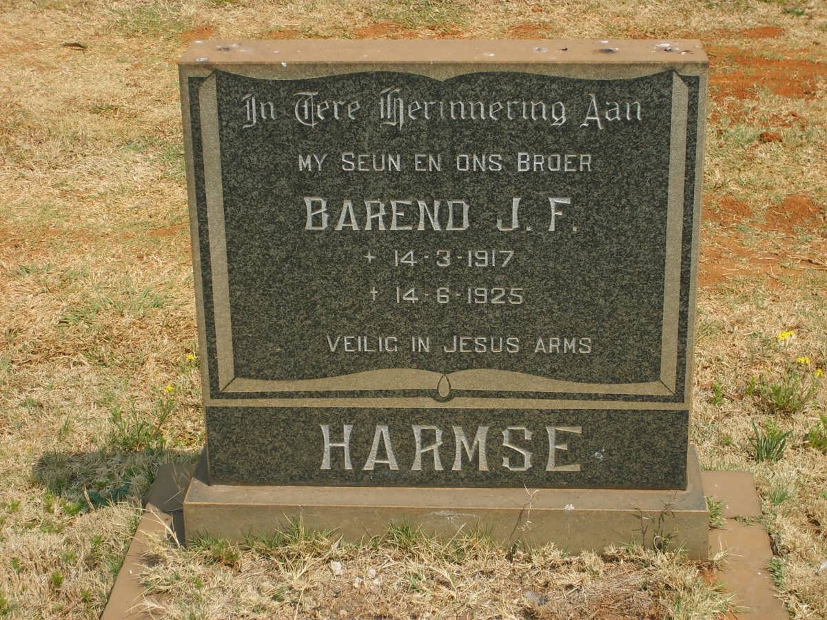 HARMSE Barend J.F. 1917-1925