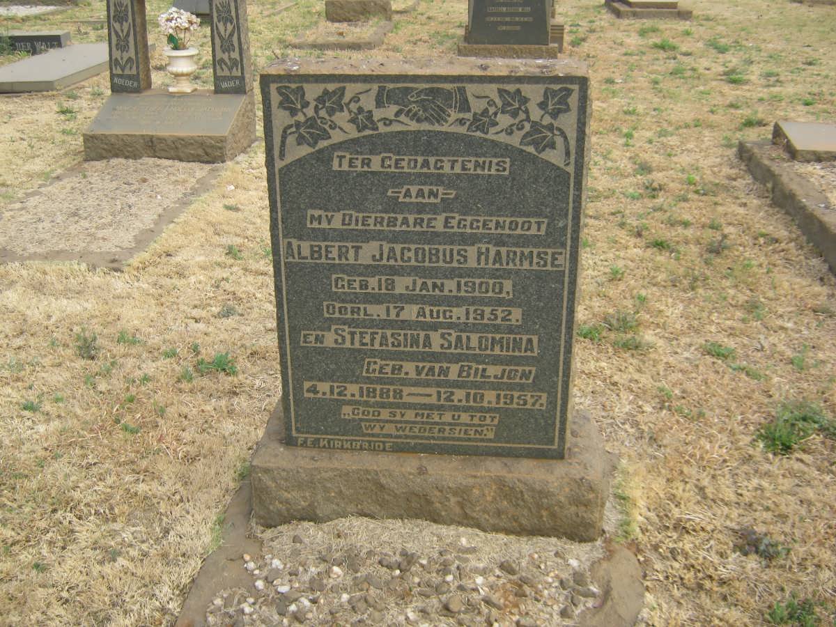 HARMSE Albert Jacobus 1900-1952 &amp; Stefasina Salomina VAN BILJON 1888-1957