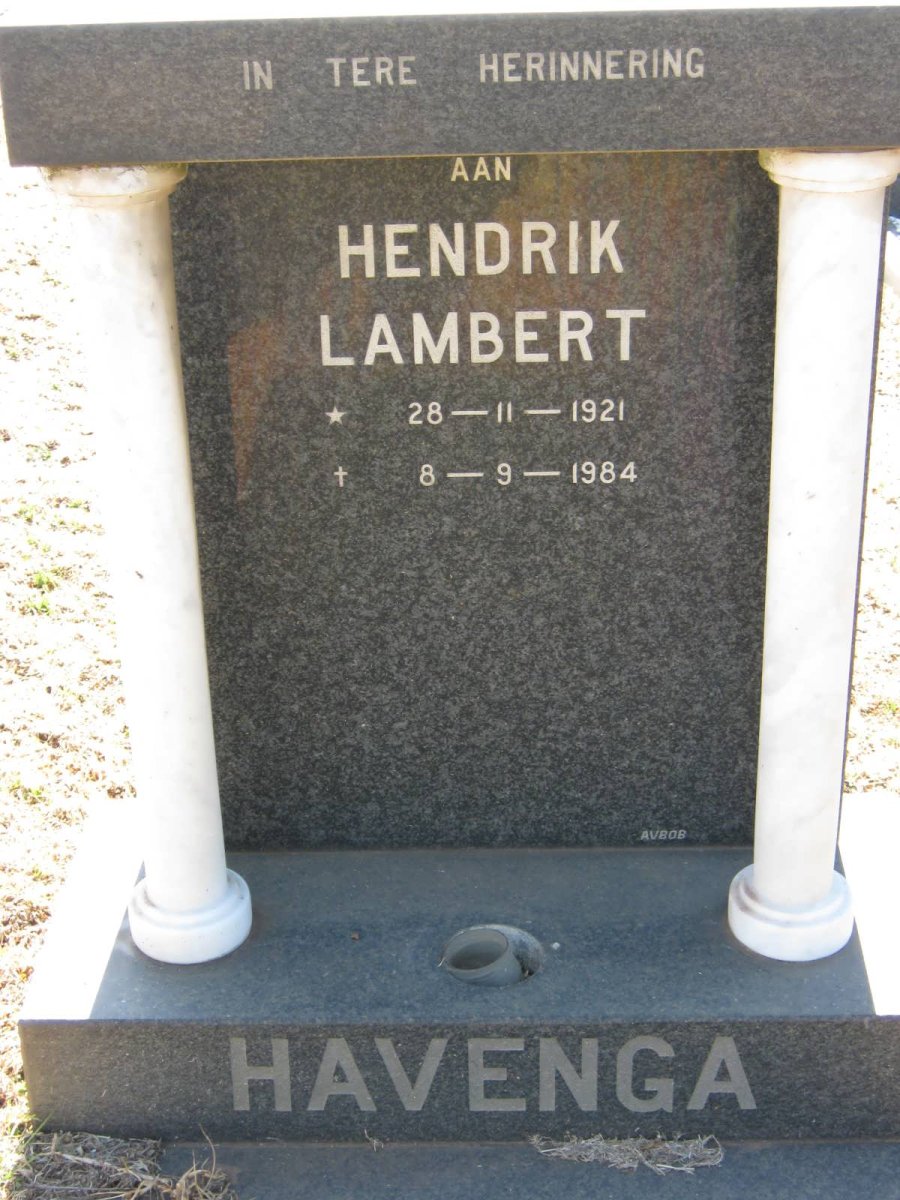 HAVENGA Hendrik Lambert 1921-1984