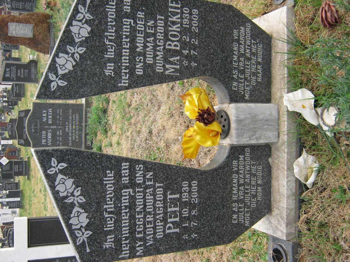 HANZEN Peet 1930-2000 &amp; Bokkie 1930-2009