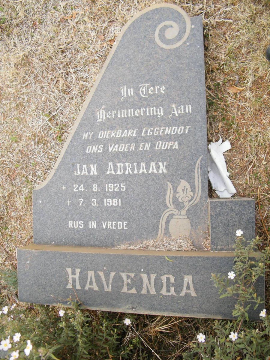 HAVENGA Jan Adriaan 1925-1981